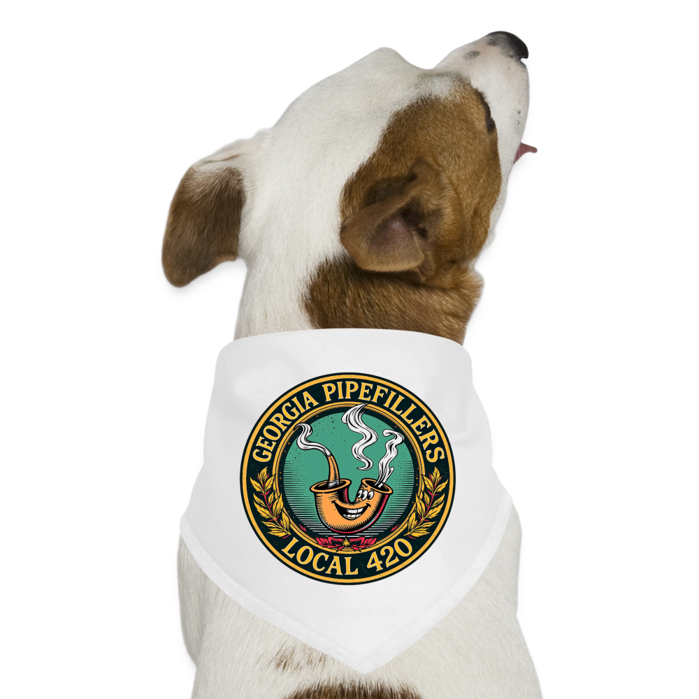 GEORGIA PIPEFILLERS LOCAL 420 Dog Bandana - white