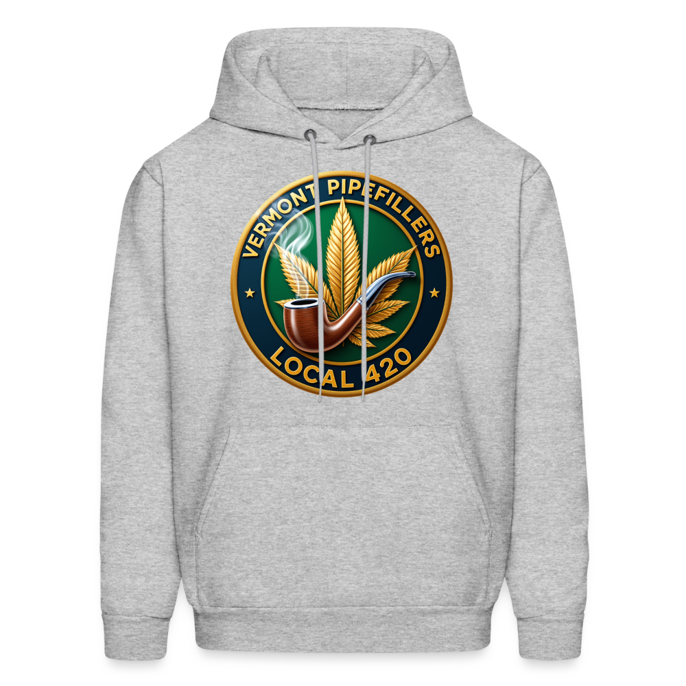 VERMONT PIPEFILLERS LOCAL 420 2 EMBLEM Men's Hoodie - heather gray