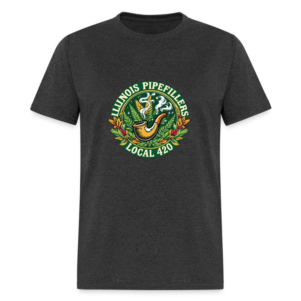 ILLINOIS PIPEFILLERS LOCAL 420 Men's T-Shirt - heather black