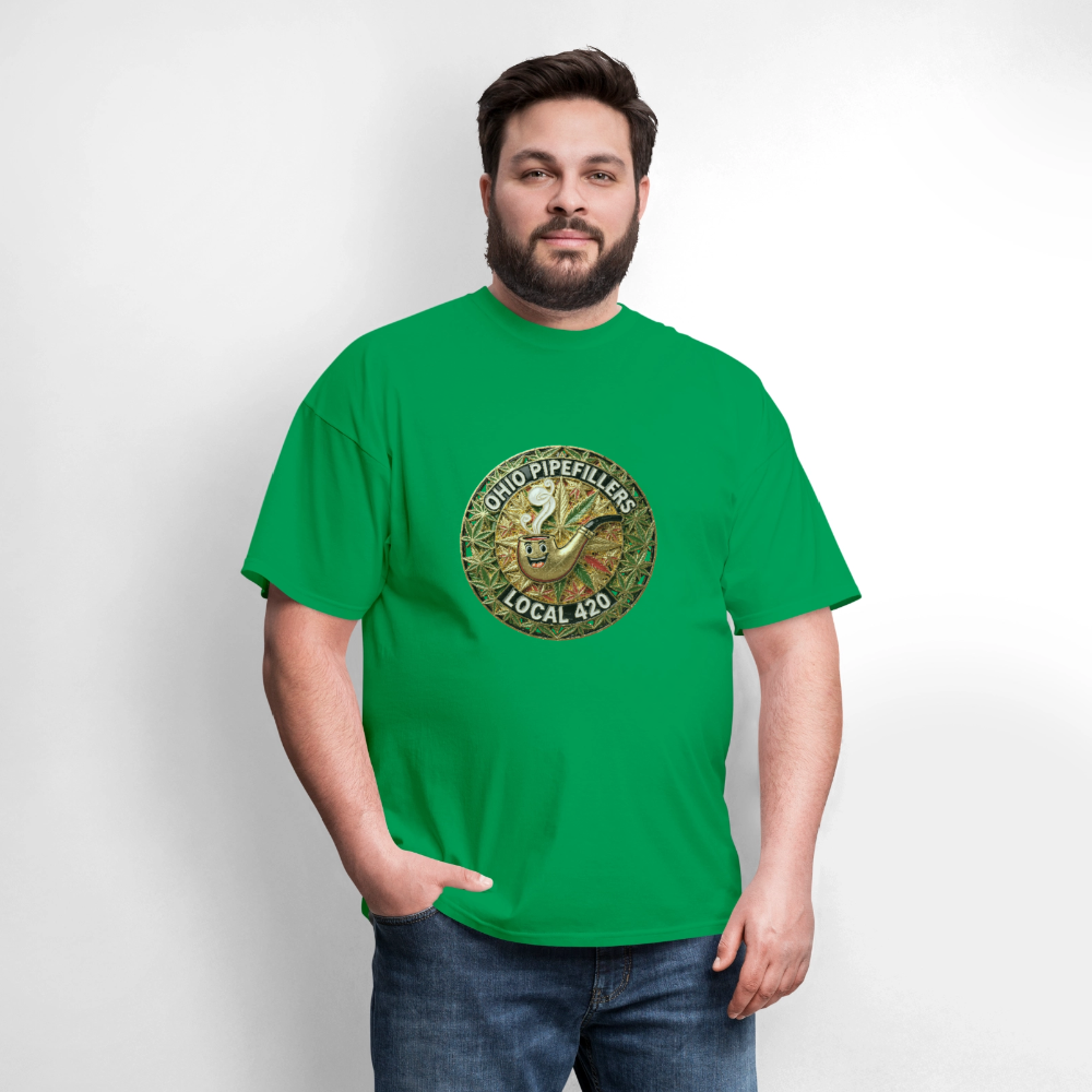 OHIO PIPEFILLERS LOCAL 420  F/B DESIGNS Men's T-Shirt - bright green