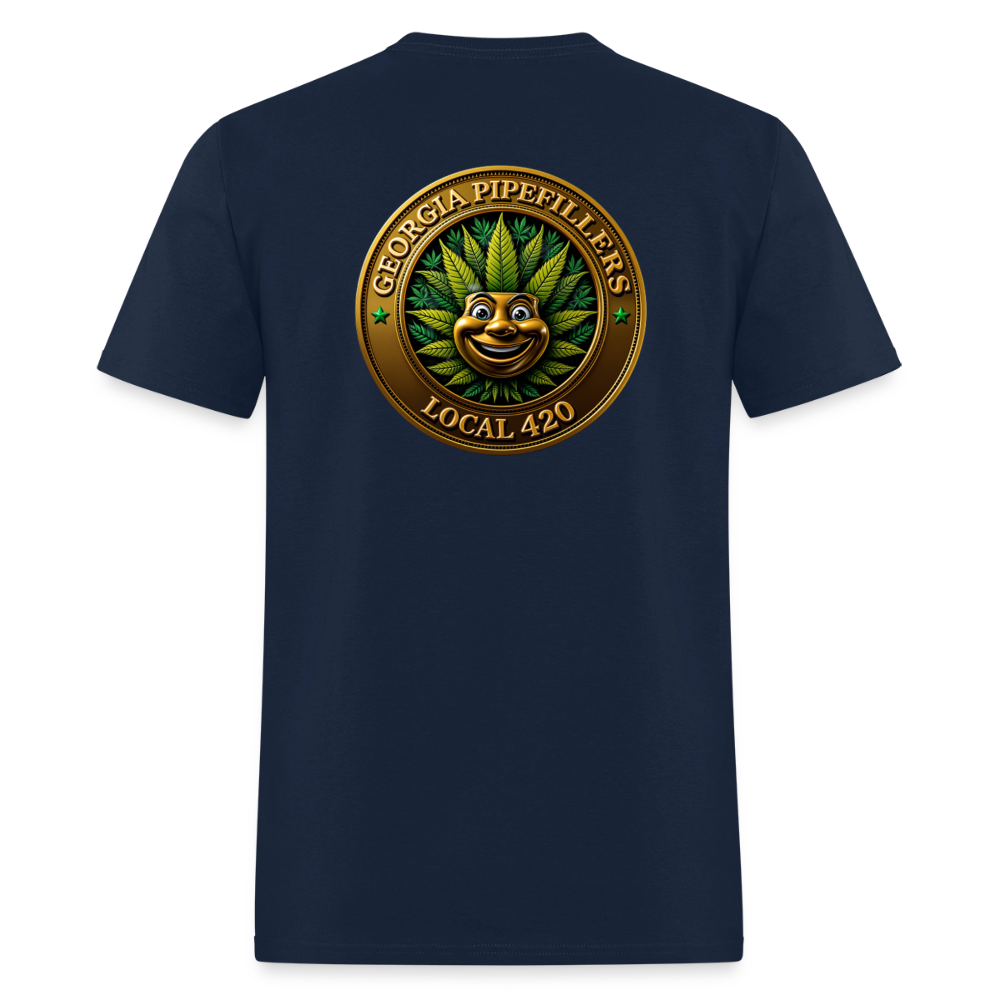 GEORGIA PIPEFILLERS LOCAL 420 F/B DESIGN  Men's T-Shirt - navy