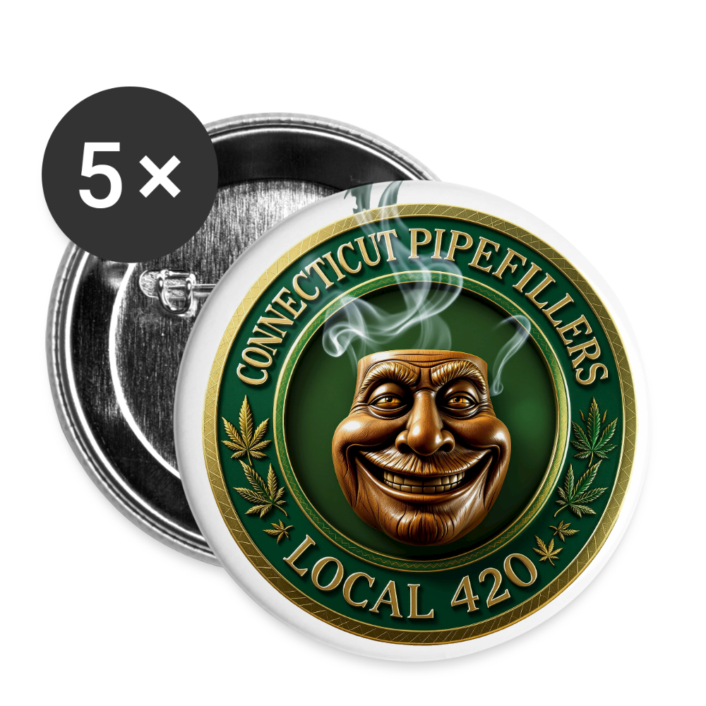CONNECTICUT PIPEFILLERS LOCAL 420 Union Buttons small 1'' (5-pack) 1 - white