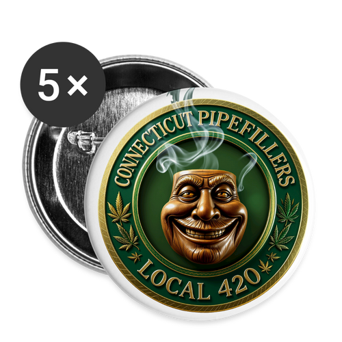 CONNECTICUT PIPEFILLERS LOCAL 420 Union Buttons small 1'' (5-pack) 1 - white