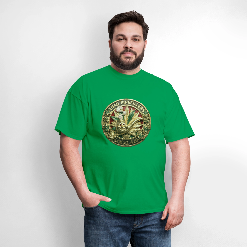 UTAH PIPEFILLERS LOCAL 420 Men's T-Shirt - bright green