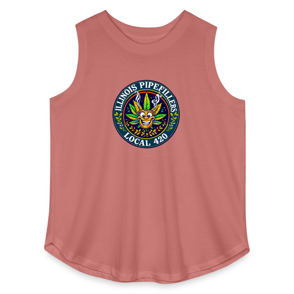 ILLINOIS PIPEFILLERS LOCAL 420 F/B DESIGN Women's Curvy Relaxed Tank Top - mauve