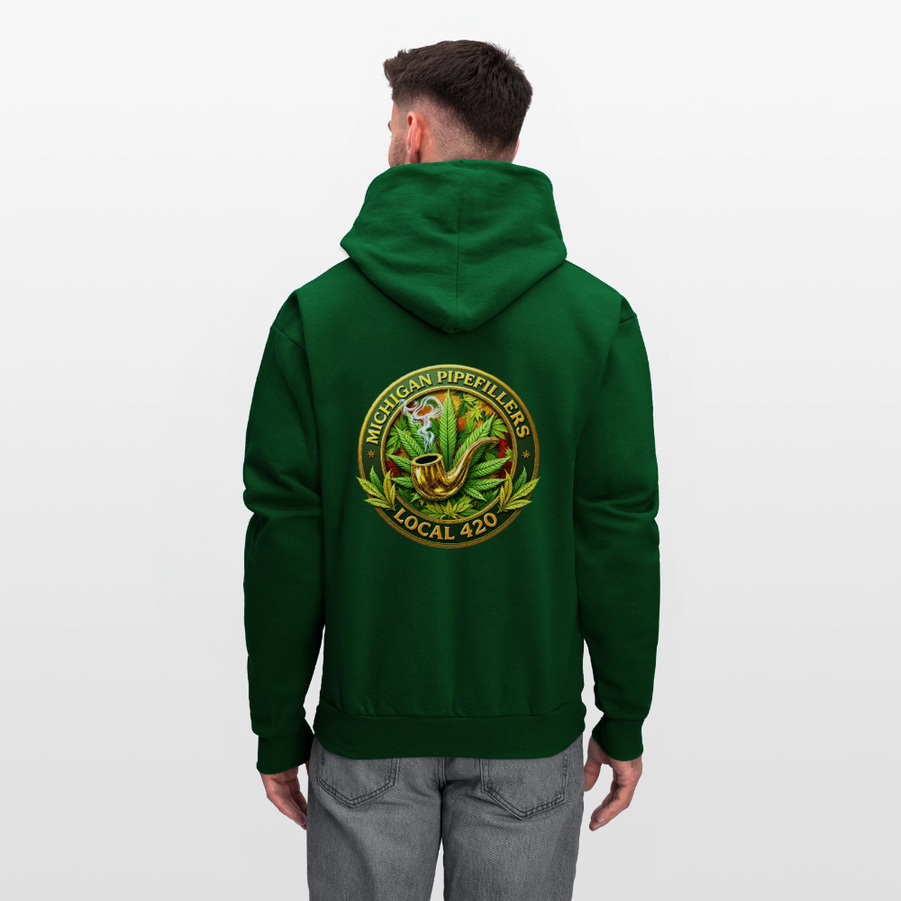 MICHIGAN PIPEFILLERS LOCAL 420 F/B DESIGN Men's Hoodie - forest green