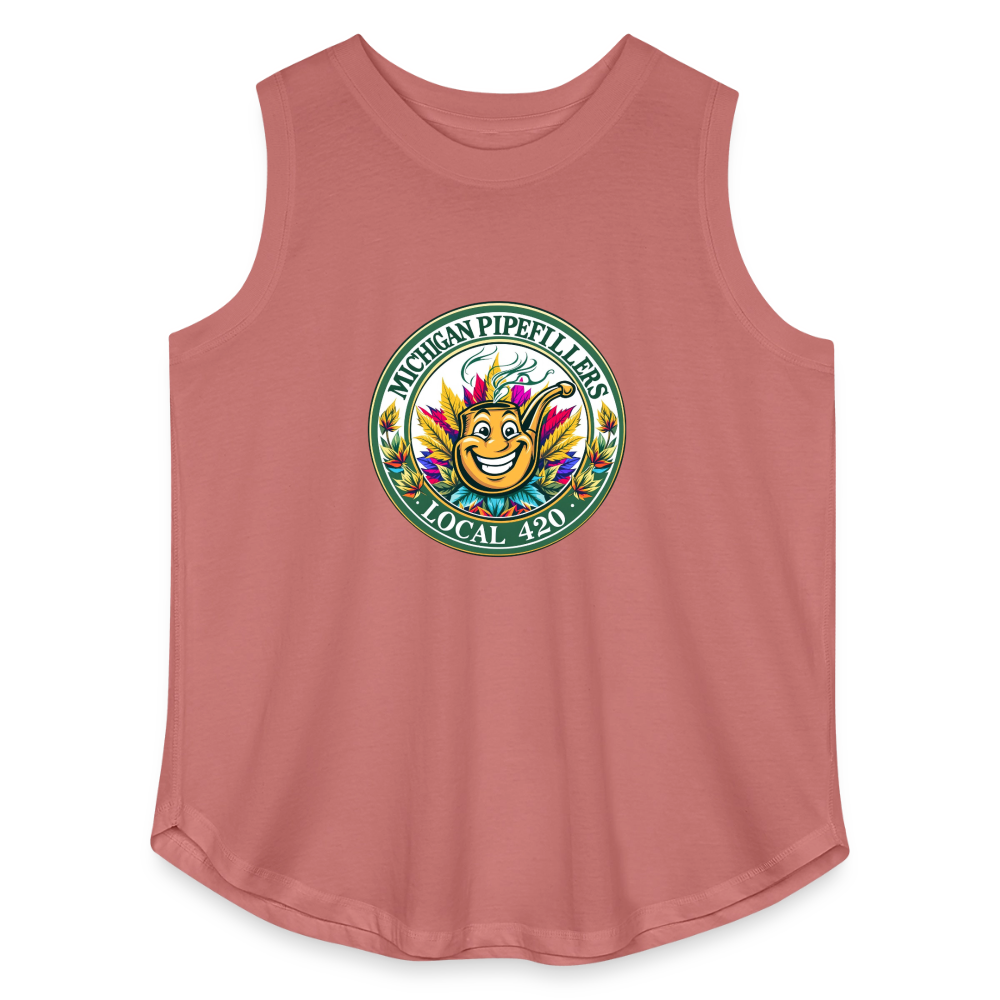 MICHIGAN PIPEFILLERS LOCAL 420 Women's Curvy Relaxed Tank Top - mauve