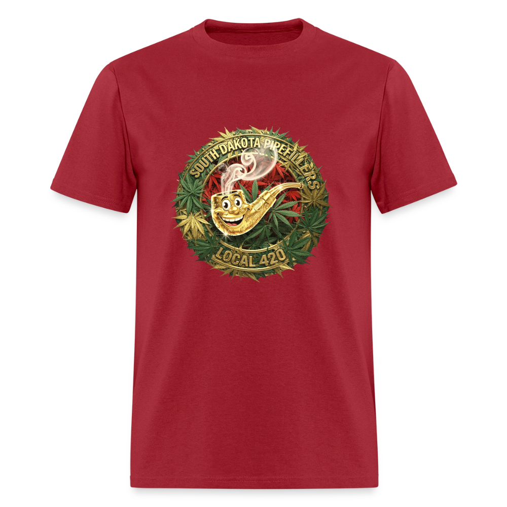 SOUTH DAKOTA PIPEFILLERS LOCAL 420  F/B DESIGN Men's T-Shirt - true red