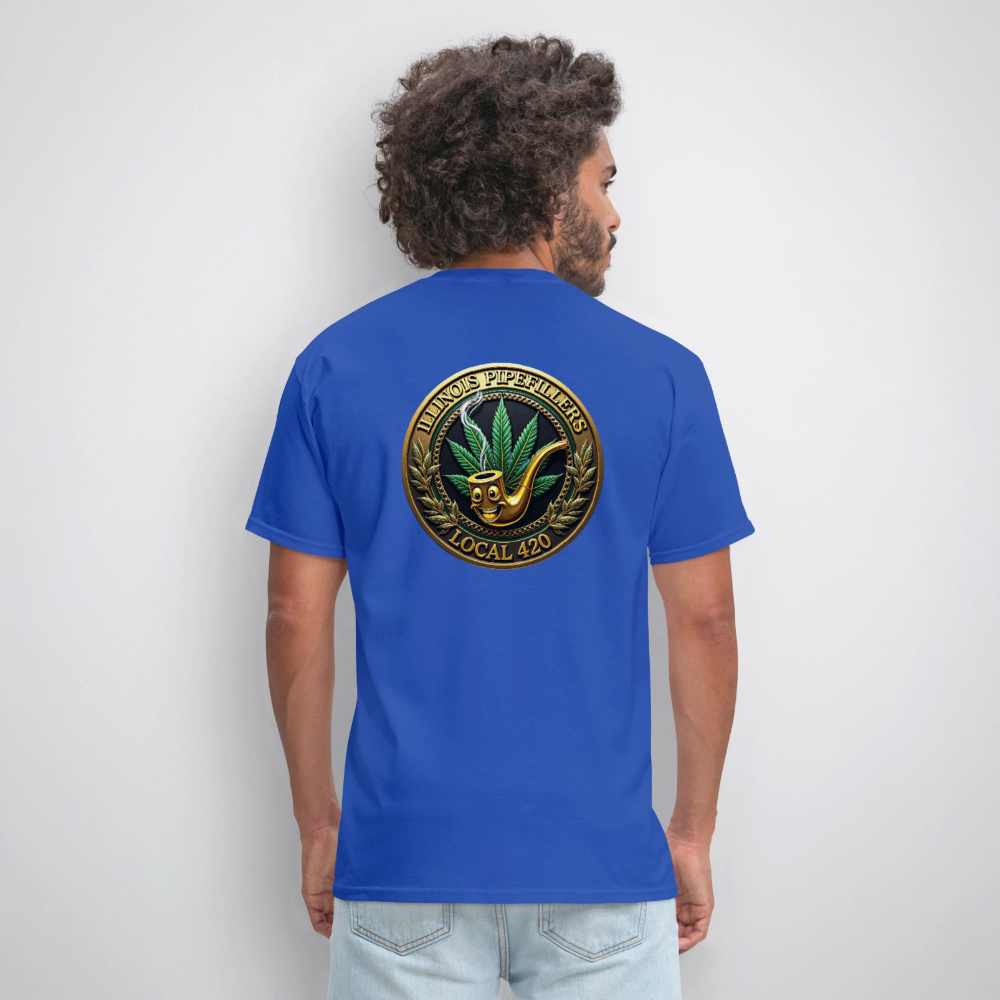 ILLINOIS PIPEFILLERS LOCAL 420 F/B DESIGN Men's T-Shirt - royal blue