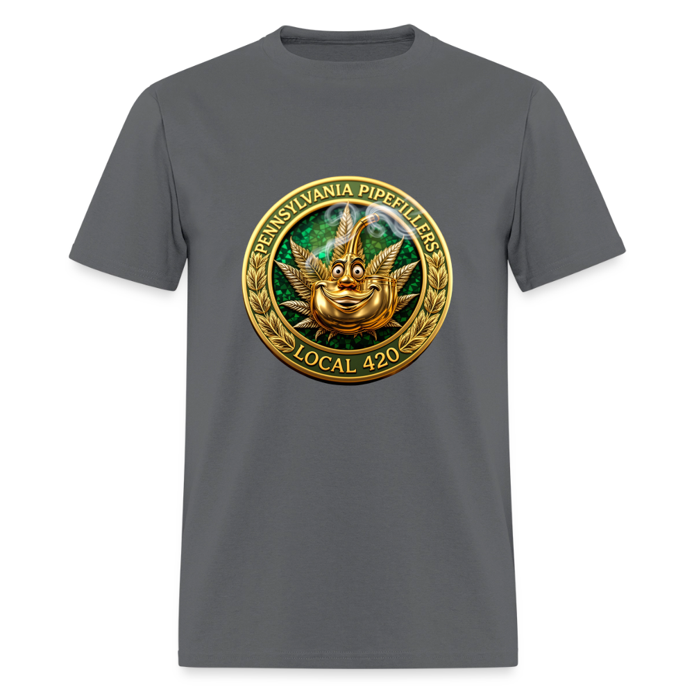 PENNSYLVANIA PIPEFILLERS LOCAL 420 F/B DESIGNS Men's T-Shirt - charcoal