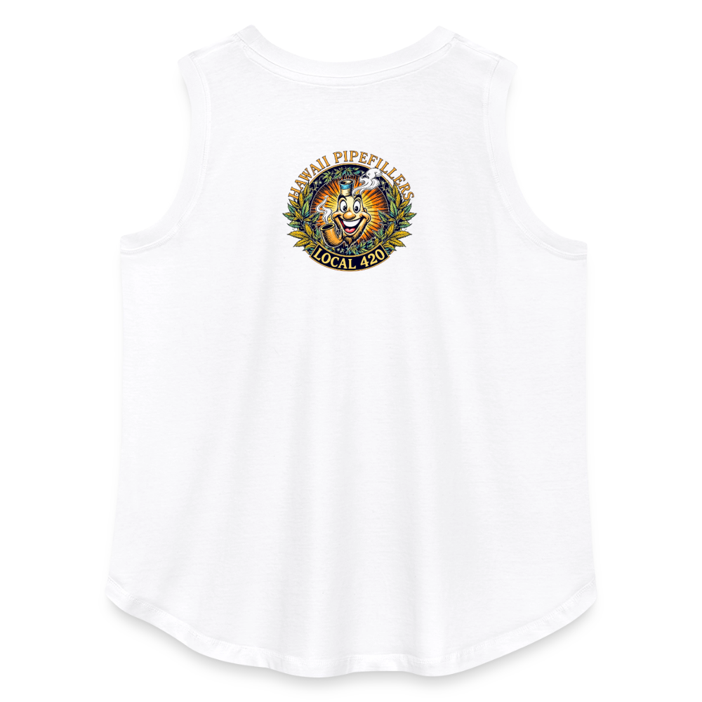 HAWAII PIPEFILLERS LOCAL 420 F/B DESIGN Women's Curvy Relaxed Tank Top - white