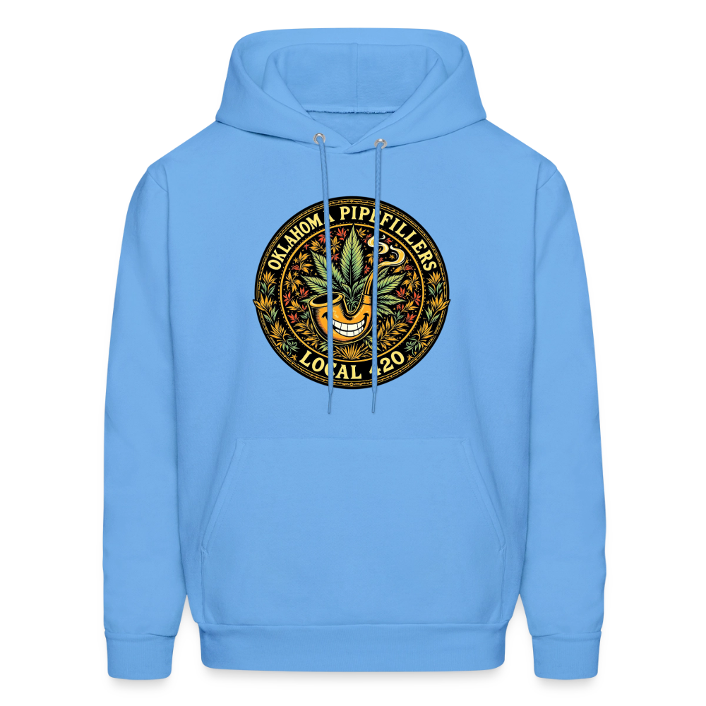 OKLAHOMA PIPEFILLERS LOCAL 420  Men's Hoodie - carolina blue