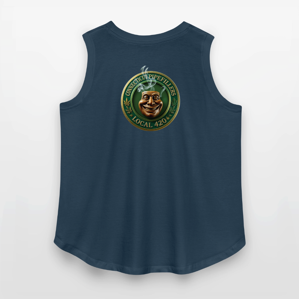 CONNECTICUT PIPEFILLERS LOCAL 420 F/B DESIGN Women's Curvy Relaxed Tank Top - denim