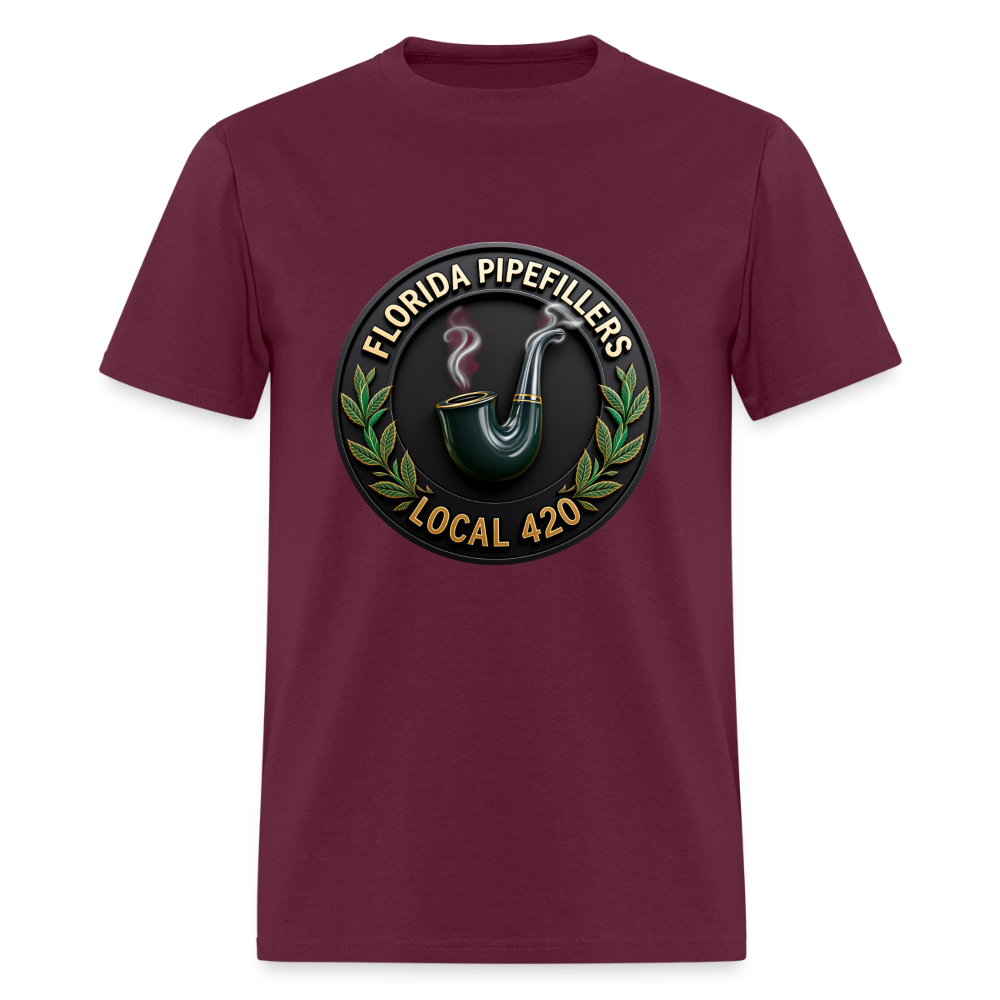 FLORIDA PIPEFILLERS LOCAL 420 F/B DESIGN Men's T-Shirt - burgundy