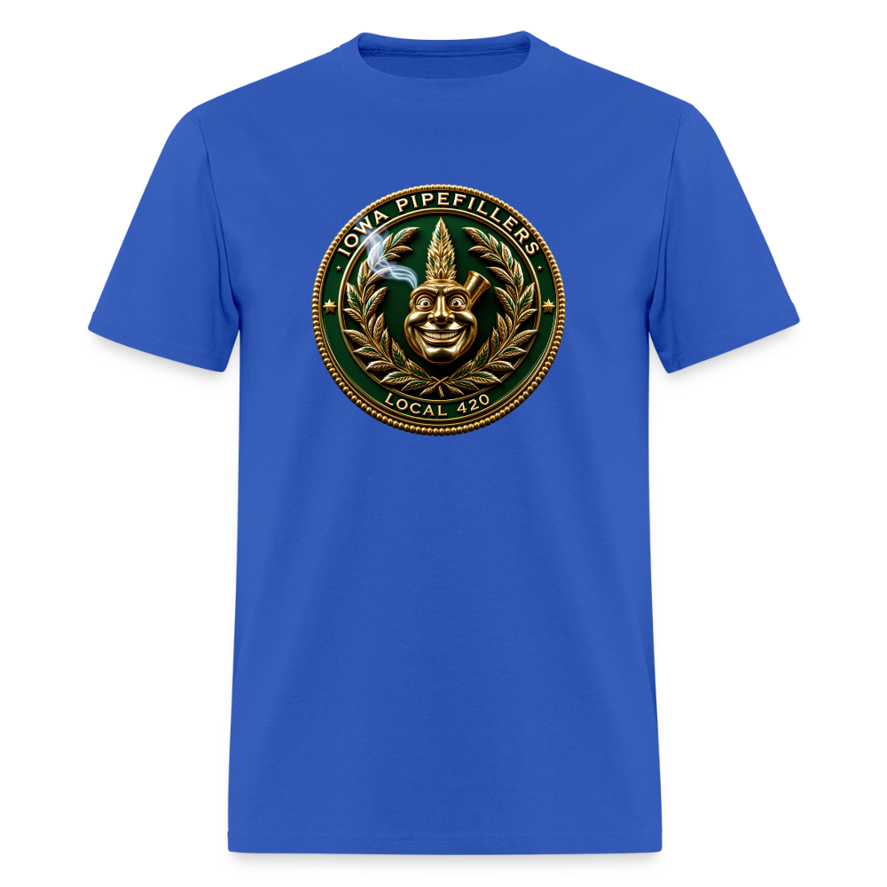 IOWA PIPEFILLERS LOCAL 420 F/B DESIGN Men's T-Shirt - royal blue