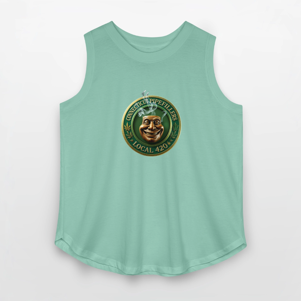 CONNECTICUT PIPEFILLERS LOCAL 420 Women's Curvy Relaxed Tank Top - saltwater