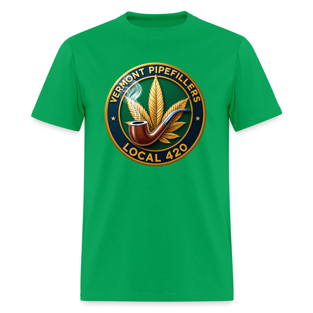 VERMONT PIPEFILLERS LOCAL 420 Men's T-Shirt - bright green