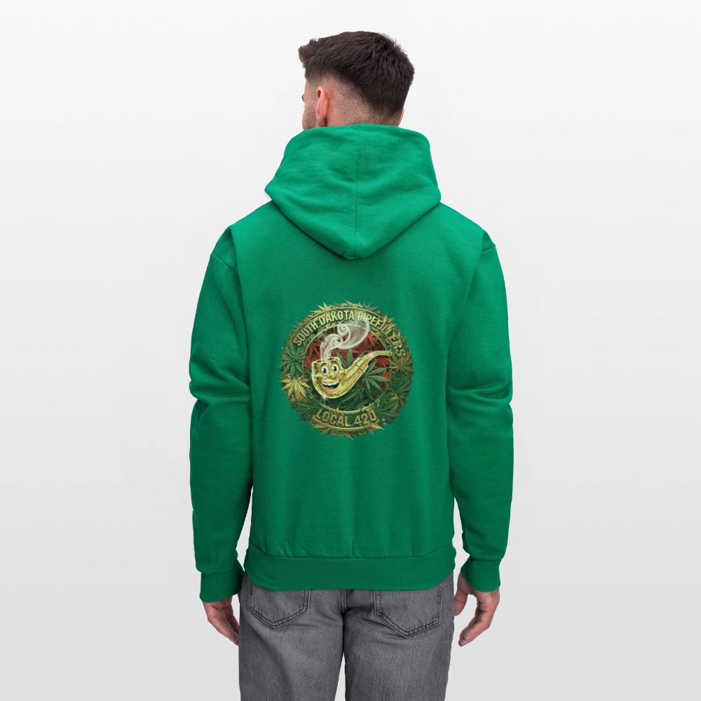 SOUTH DAKOTA PIPEFILLERS LOCAL 420  F/B DESIGN Men's Hoodie - kelly green