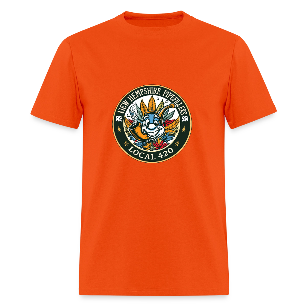 NEW HEMPSHIRE PIPEFILLERS LOCAL 420 2 EMBLEM Men's T-Shirt - orange