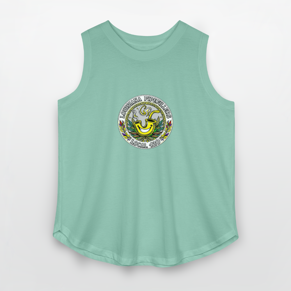 LOUISIANA PIPEFILLERS LOCAL 420 Women's Curvy Relaxed Tank Top - saltwater