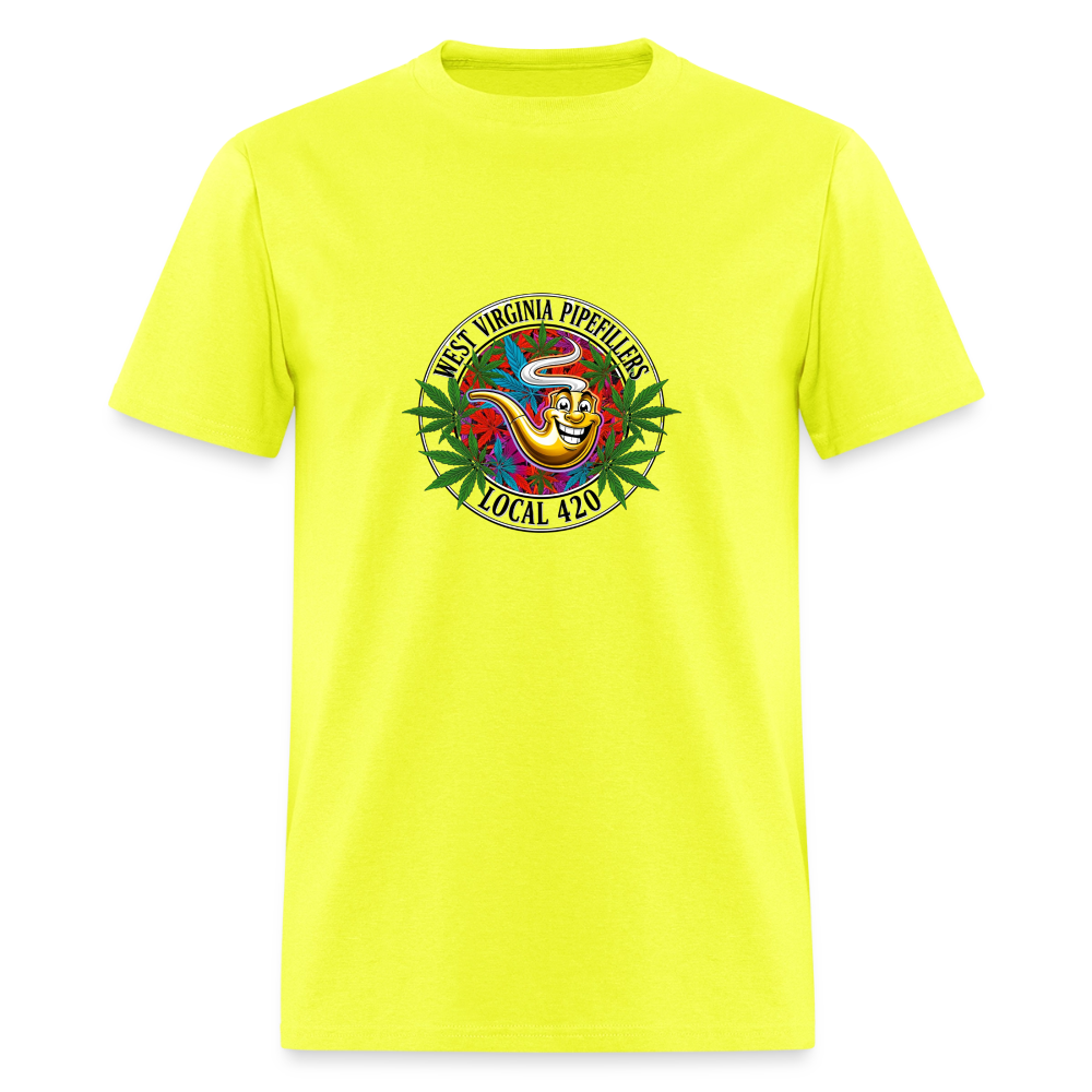 WEST VIRGINIA PIPEFILLERS LOCAL 420 F/B DESIGN Men's T-Shirt - safety green