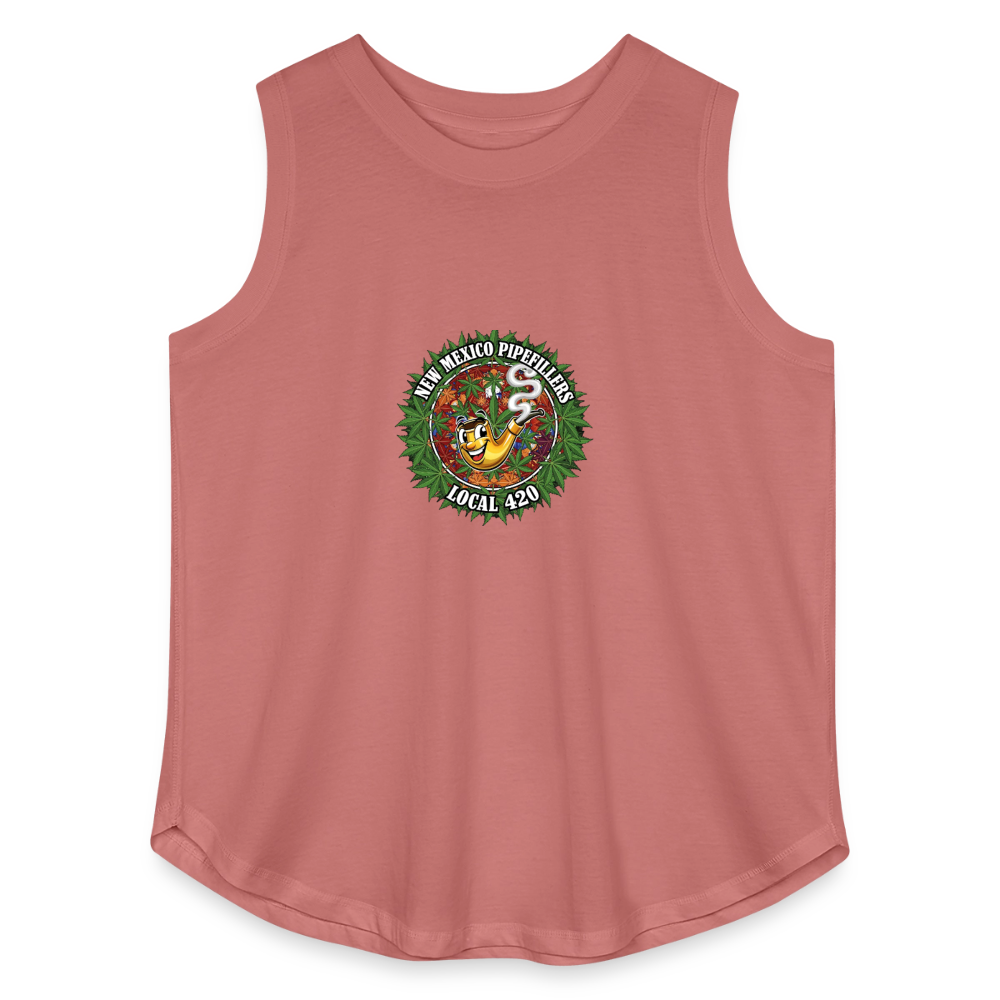 NEW MEXICO PIPEFILLERS LOCAL 420 Women's Curvy Relaxed Tank Top - mauve
