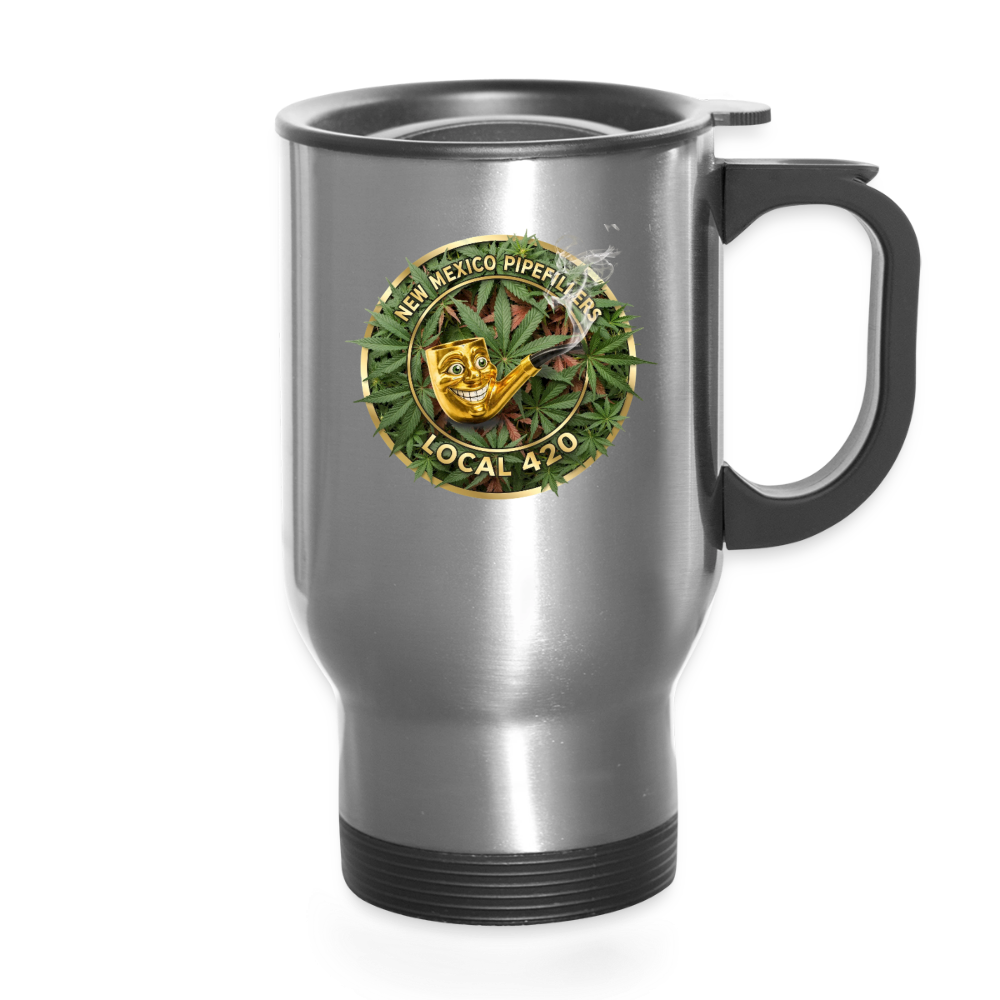 NEW MEXICO PIPEFILLERS LOCAL 420 14oz Stainless Steel Travel Mug - silver