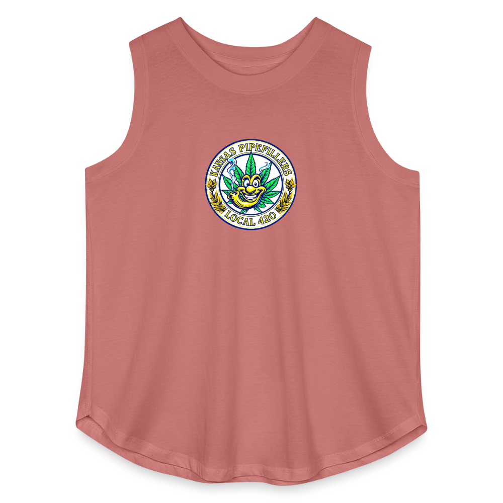 KANSAS PIPEFILLERS LOCAL 420 F/B DESIGNS Women's Curvy Relaxed Tank Top - mauve