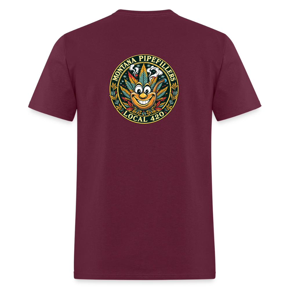 MONTANA PIPEFILLERS LOCAL 420 F/B DESIGN Men's T-Shirt - burgundy