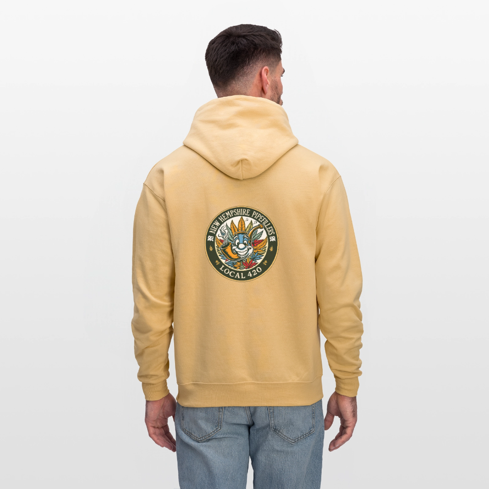 NEW HEMPSHIRE PIPEFILLERS LOCAL 420 2 EMBLEM Men's Hoodie - light gold 