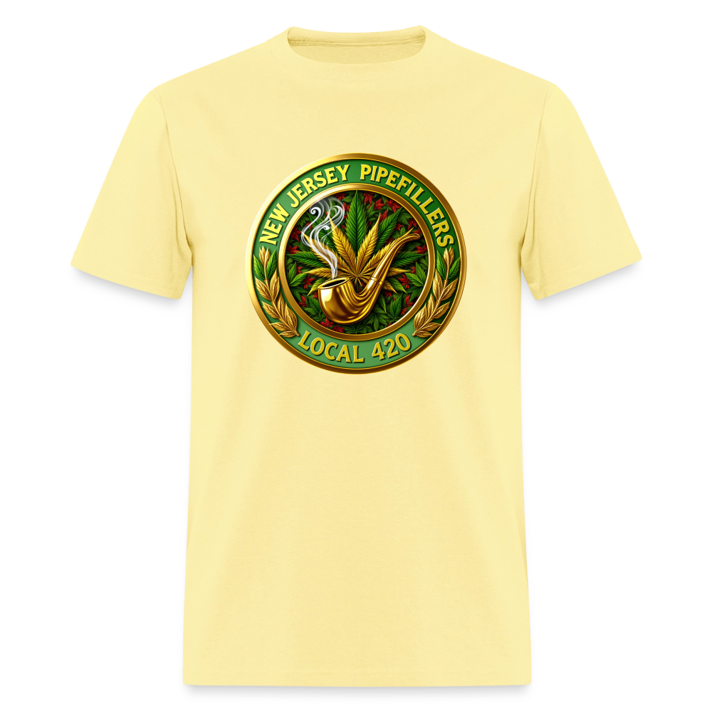 NEW JERSEY PIPEFILLERS LOCAL 420 Men's T-Shirt - cornsilk