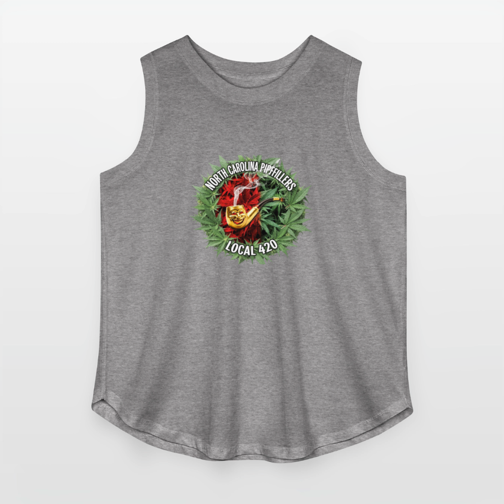 NORTH CAROLINA PIPEFILLERS LOCAL 420 Women's Curvy Relaxed Tank Top - granite heather 