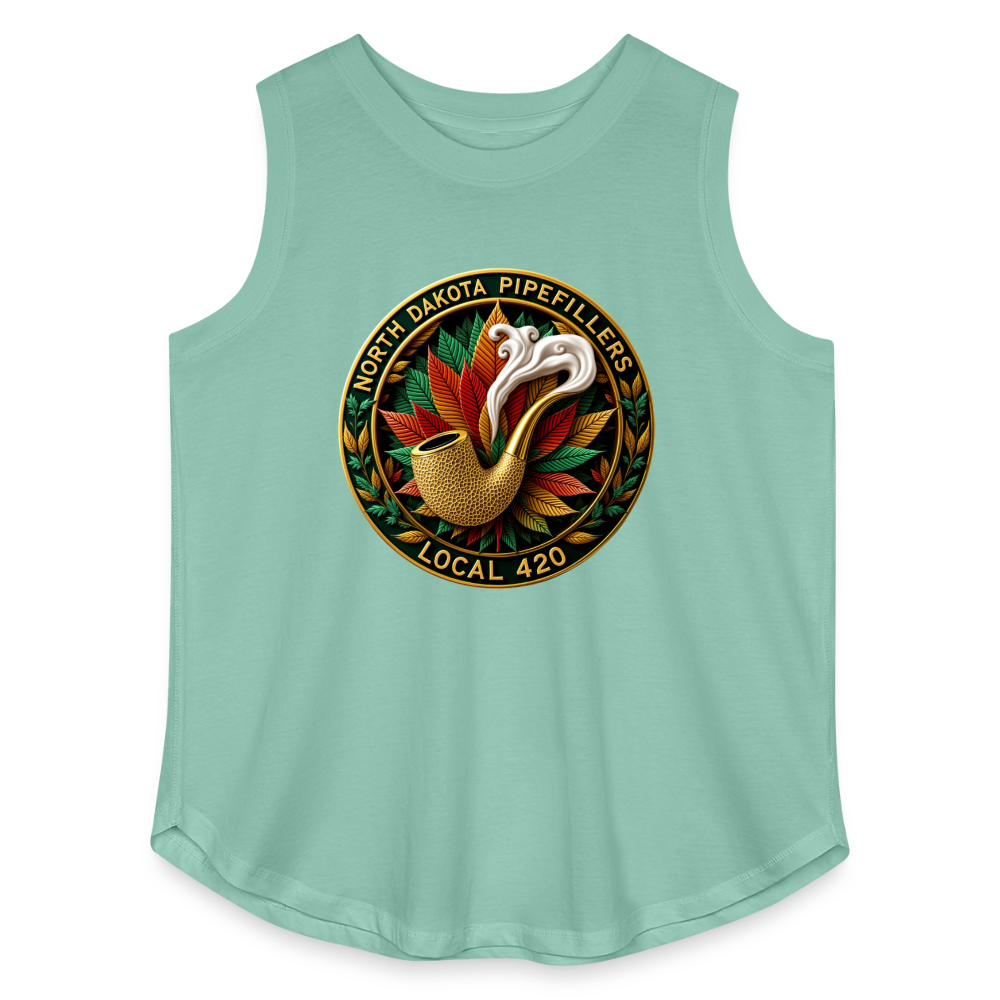 NORTH DAKOTA PIPEFILLERS LOCAL 420 F/B DESIGNS Women's Curvy Relaxed Tank Top - saltwater