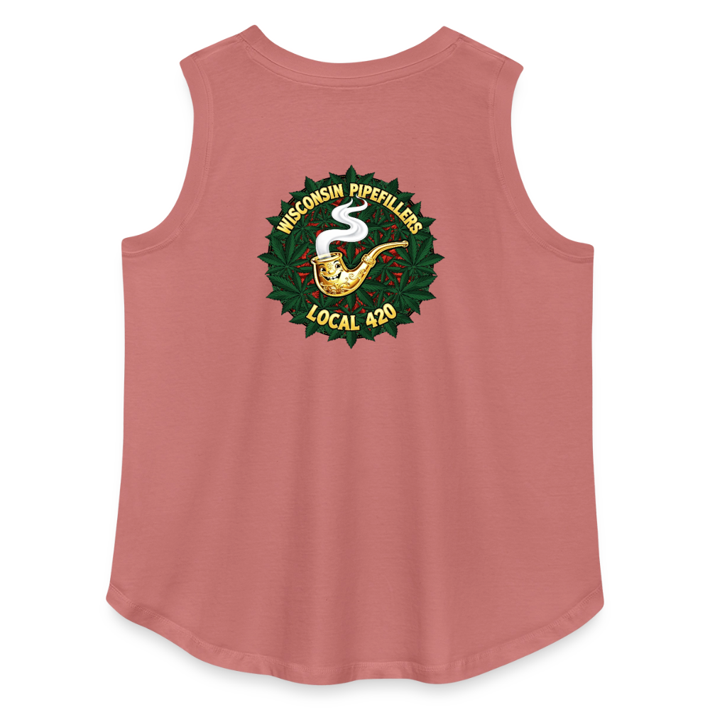 WISCONSIN PIPEFILLERS LOCAL 420 Women's Curvy Relaxed Tank Top - mauve