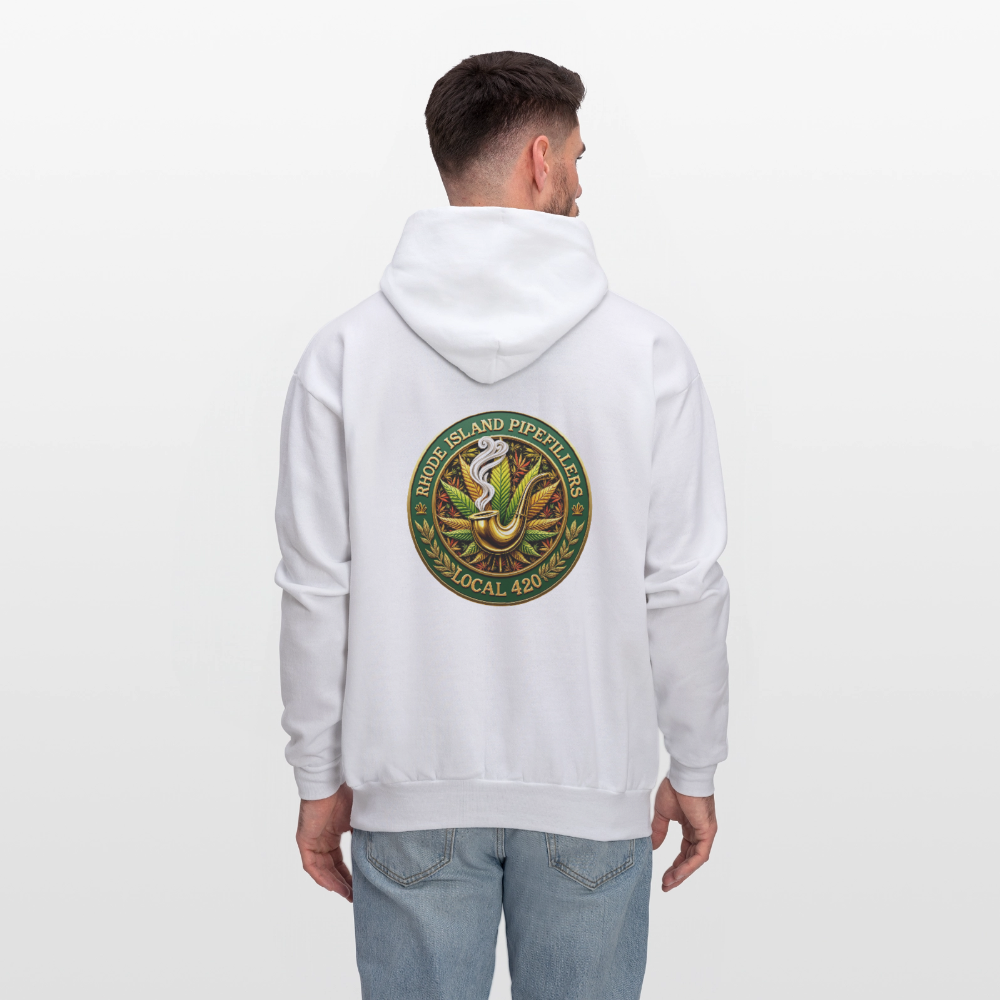 RHODE ISLAND PIPEFILLERS LOCAL 420 F/B DESIGNS Men's Hoodie - white