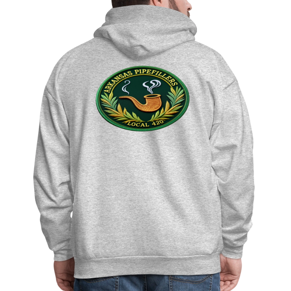 ARKANSAS PIPEFILLERS LOCAL 420 F/B EMBLEMS  Men's Hoodie - heather gray