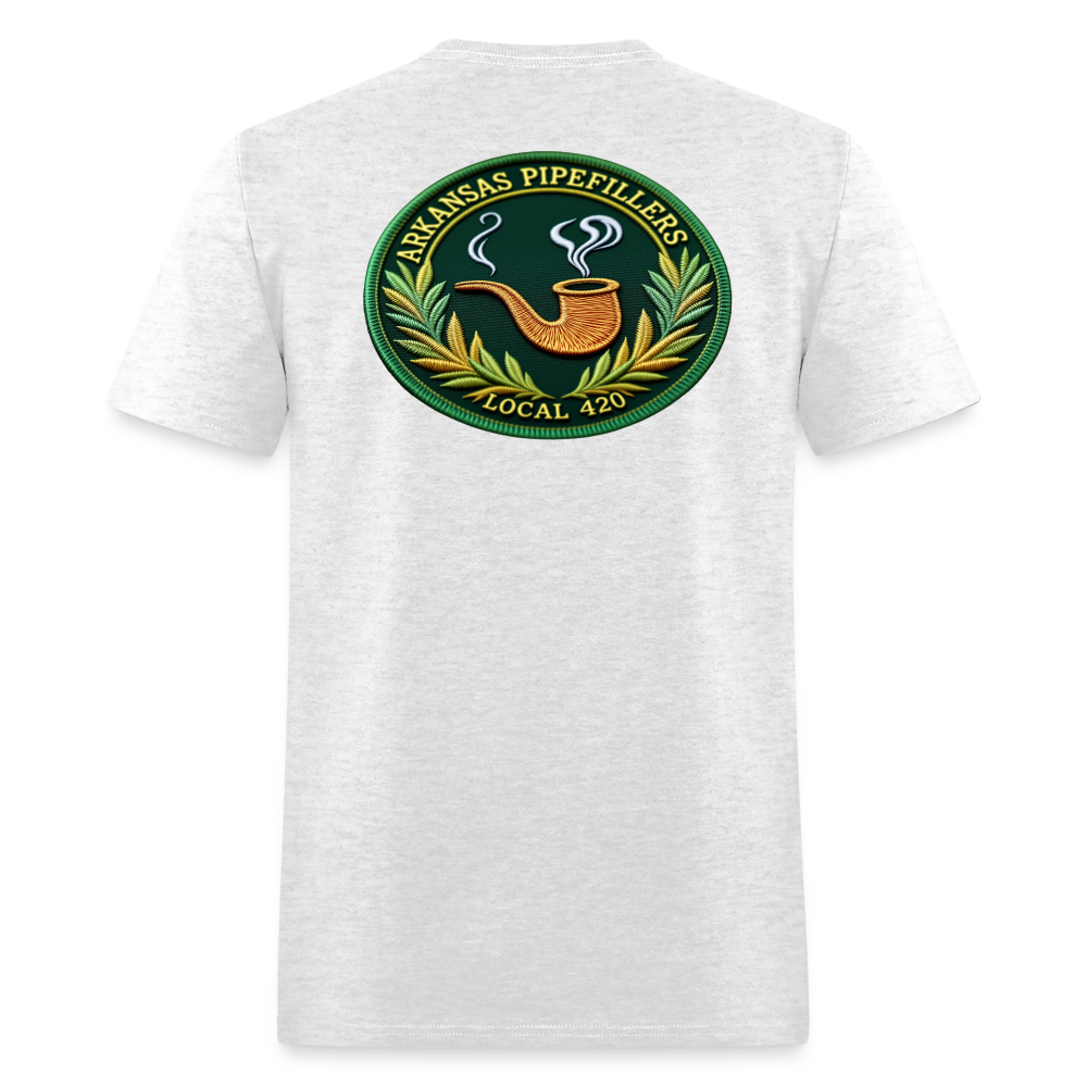 ARKANSAS PIPEFILLERS LOCAL 420 F/B EMBLEMS  Men's T-Shirt - light heather gray