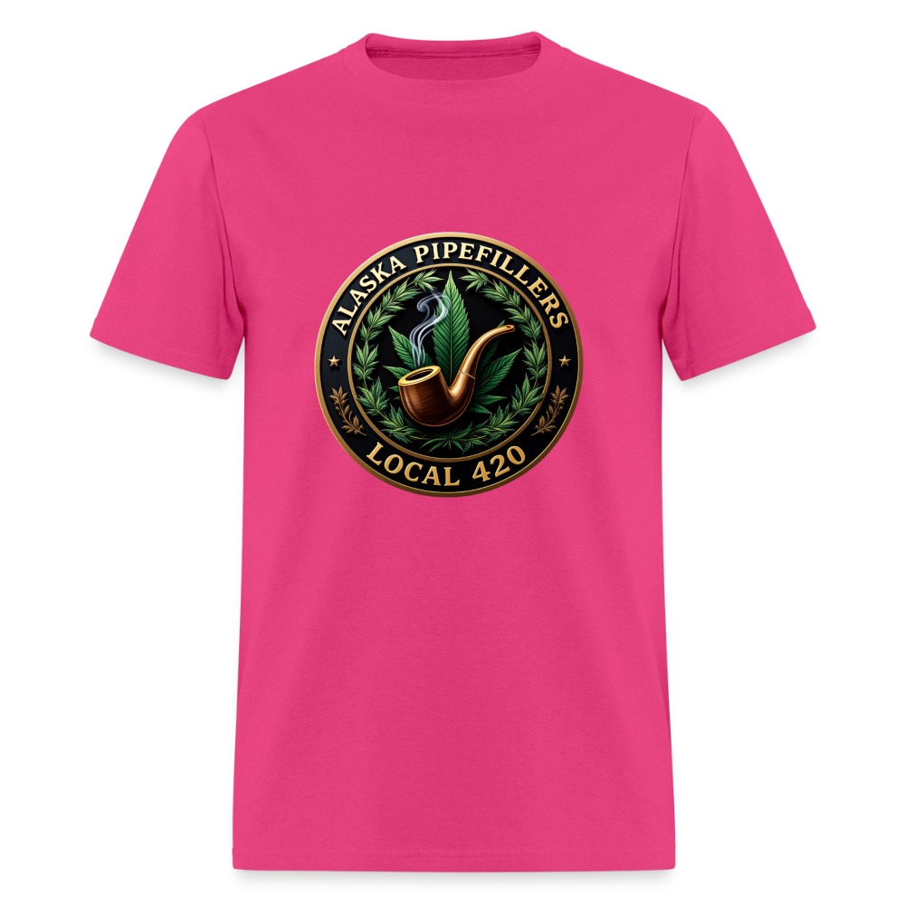 ALASKA PIPEFILLERS LOCAL 420 F/B DESIGN Men's T-Shirt - fuchsia