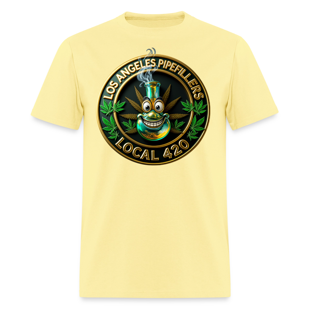 LOS ANGELES PIPEFILLERS LOCAL 420  Men's T-Shirt - cornsilk