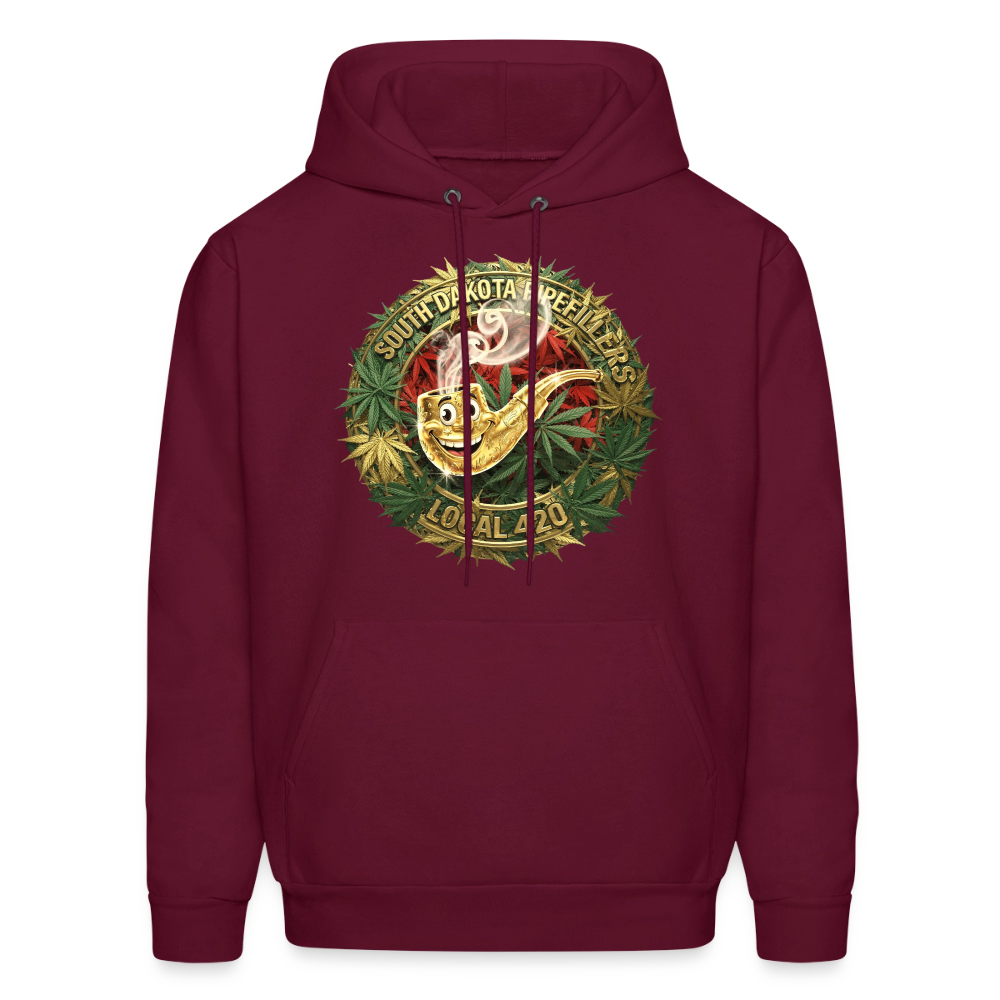 SOUTH DAKOTA PIPEFILLERS LOCAL 420  F/B DESIGN Men's Hoodie - burgundy