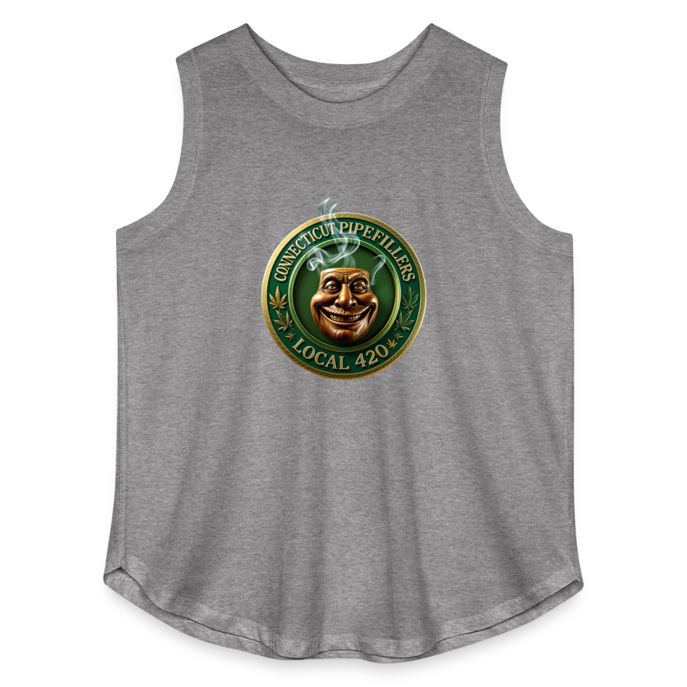 CONNECTICUT PIPEFILLERS LOCAL 420 F/B DESIGN Women's Curvy Relaxed Tank Top - granite heather 