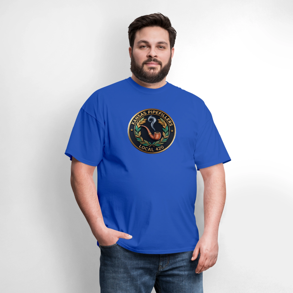 KANSAS PIPEFILLERS LOCAL 420 Men's T-Shirt - royal blue