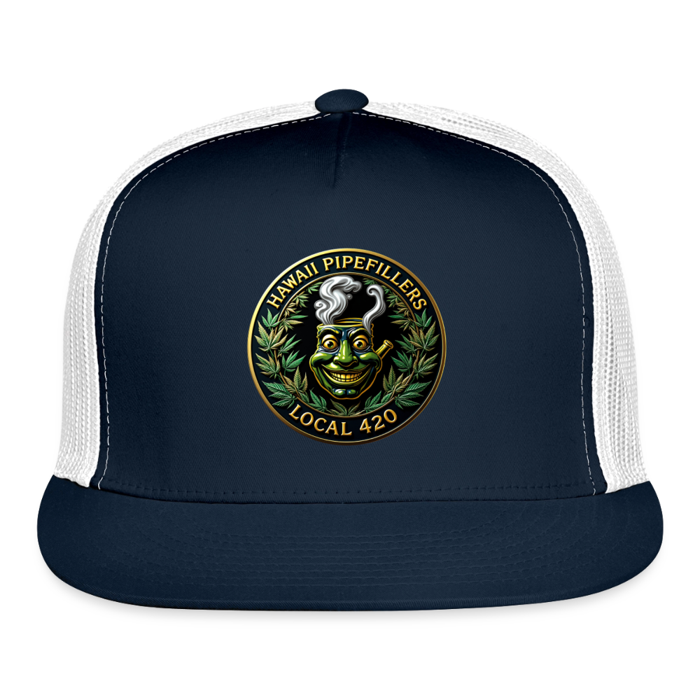 HAWAII PIPEFILLERS LOCAL 420 Trucker Hat - navy/white