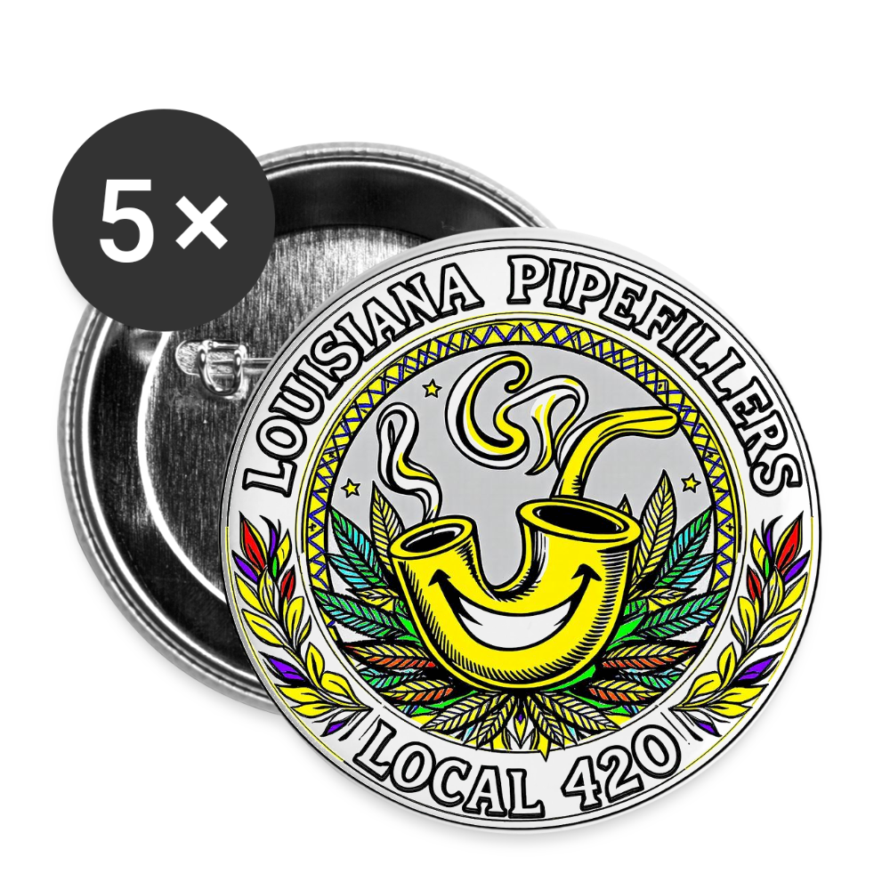 LOUISIANA PIPEFILLERS LOCAL 420 Union Buttons small 1'' (5-pack) - white