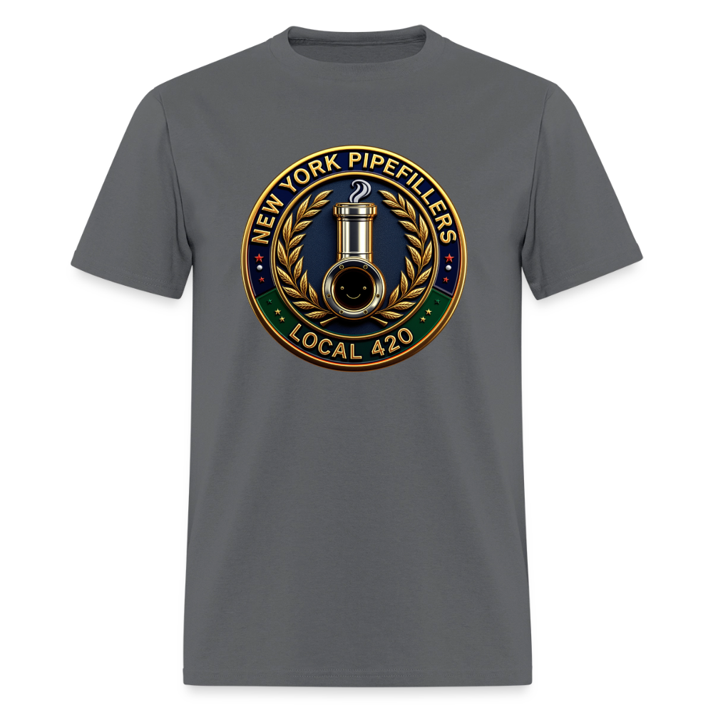 NEW YORK PIPEFILLERS LOCAL 420 F/B DESIGNS Men's T-Shirt - charcoal