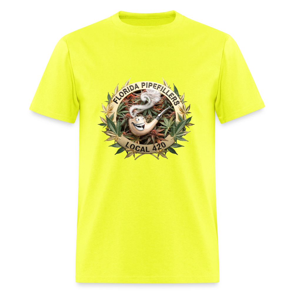 FLORIDA PIPEFILLERS LOCAL 420 F/B DESIGN Men's T-Shirt - safety green