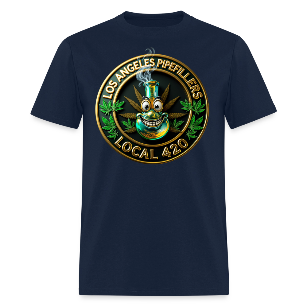 LOS ANGELES PIPEFILLERS LOCAL 420  Men's T-Shirt - navy