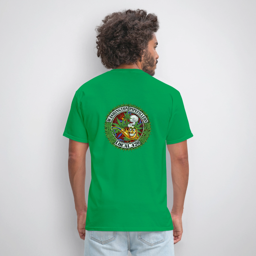 WASHINGTON PIPEFILLERS LOCAL 420 F/B DESIGN Men's T-Shirt - bright green