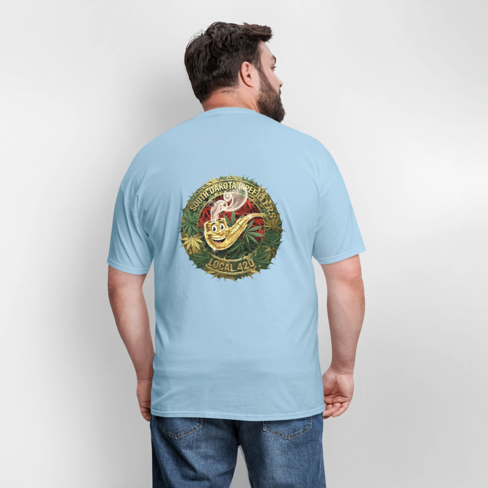 SOUTH DAKOTA PIPEFILLERS LOCAL 420  F/B DESIGN Men's T-Shirt - powder blue