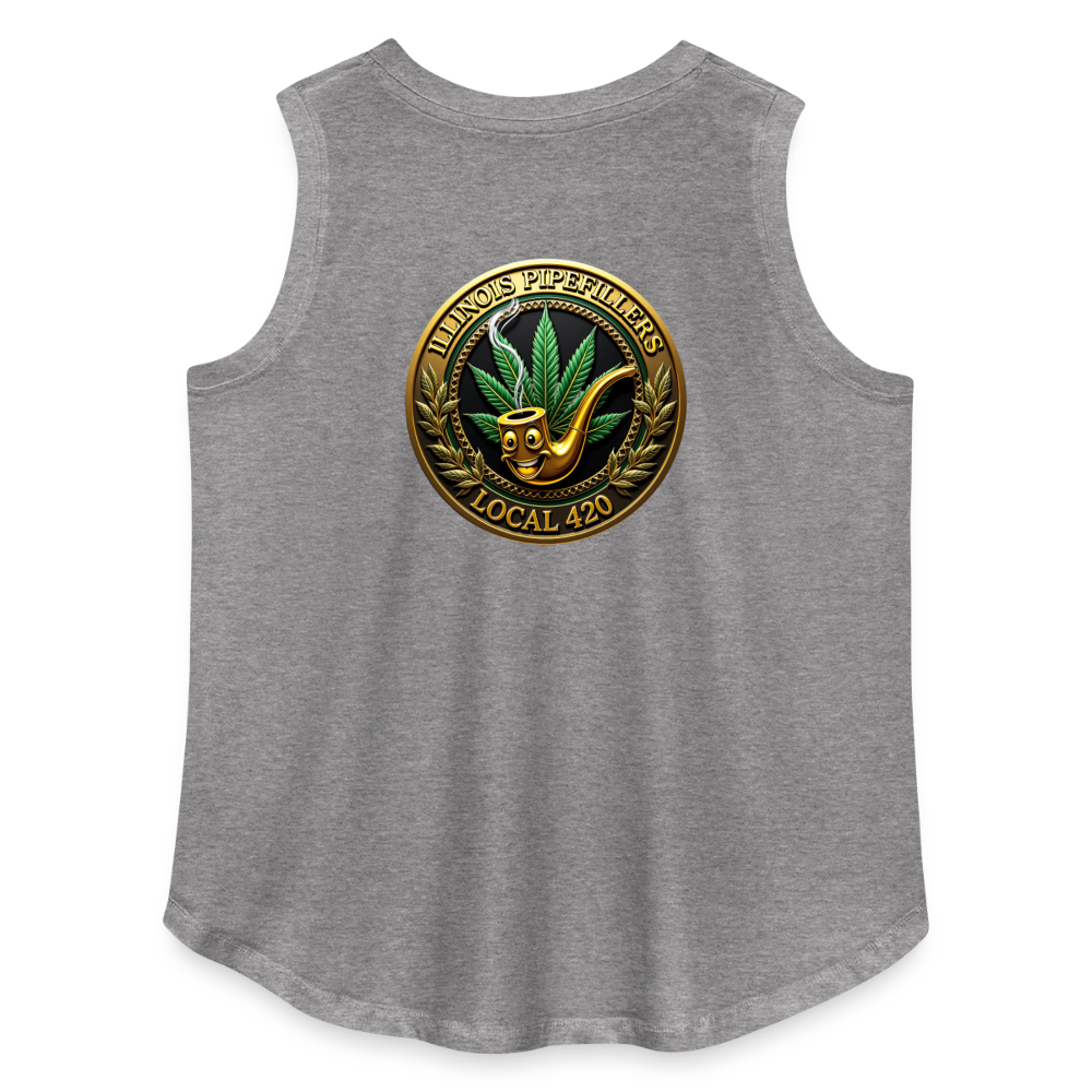 ILLINOIS PIPEFILLERS LOCAL 420 F/B EMBLEMS Women's Curvy Relaxed Tank Top - granite heather 